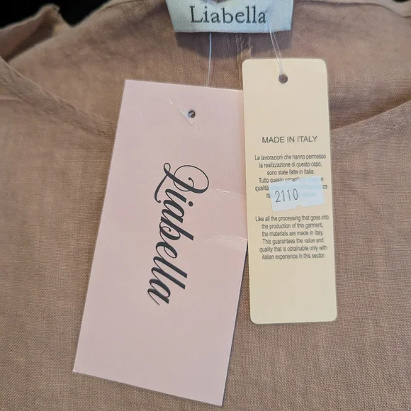 NWT Liabella Brown 100% LINEN Ruffle Sleeve Blouse 3x-4x - Picture 6 of 6